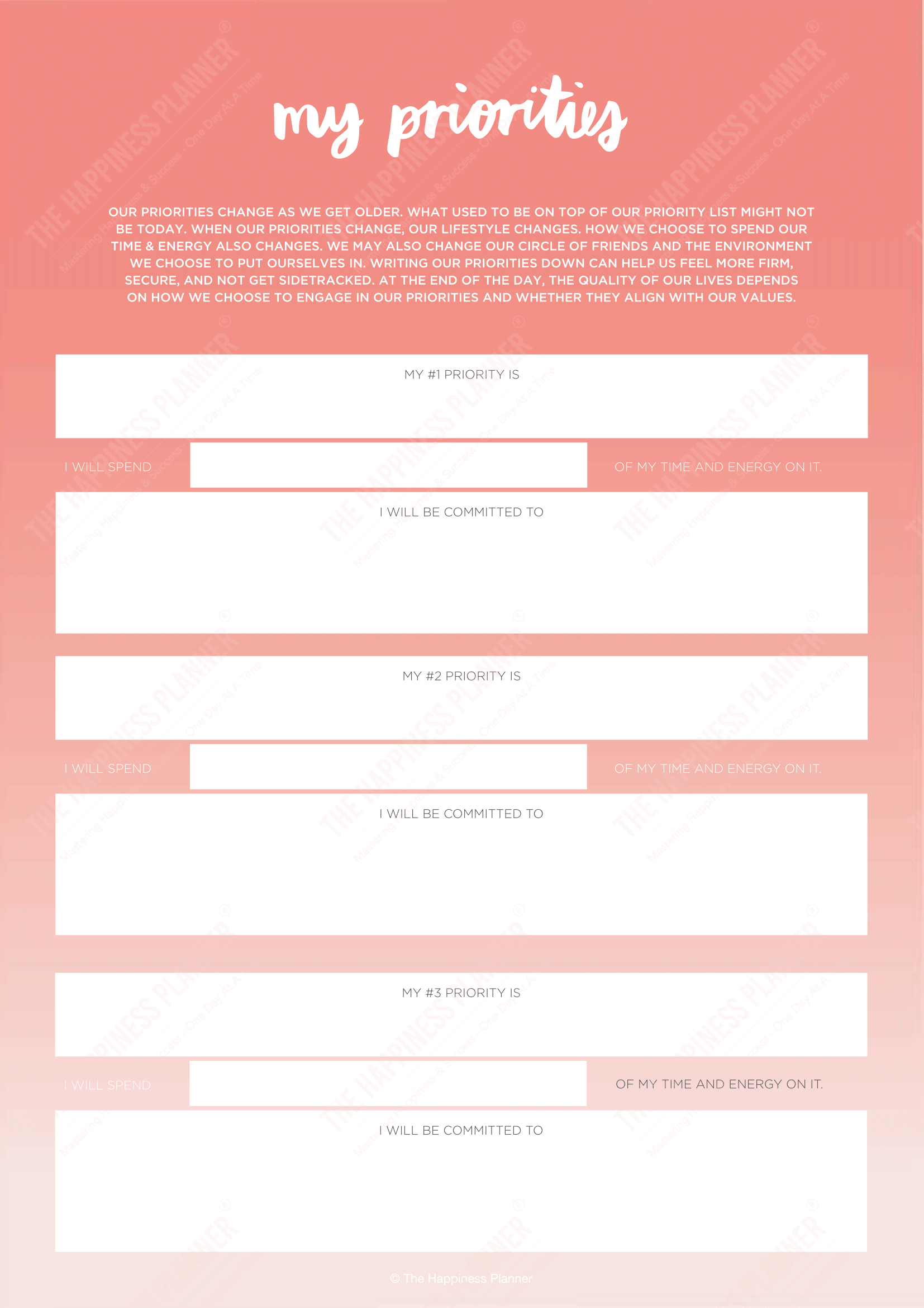 Premium Printables: #Goals I - The Happiness Planner®